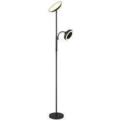 GLOBO LIGHTING LED Deckenfluter DAVYD, Dimmfunktion, mehrere Helligkeitsstufen, LED fest integriert, warmweiß - kaltweiß, Stehleuchte, Stehlampe, Leselicht mit Ventilator, Wohnzimmer schwarz