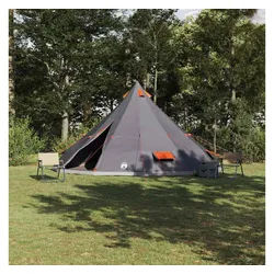 furnicato Faltzelt Familien-Tipi-Zelt mit Dach Grau und Orange 560 x 560 x 300 cm, (1 tlg) grau|orange