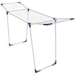 Leifheit Standtrockner , Blau, Weiß , Metall, Kunststoff , 181.5x88.5x56 cm , klappbar, Kleiderbügelhalter, platzsparend , Haushalt & Kleinelektro, Wäschepflege, Wäscheständer