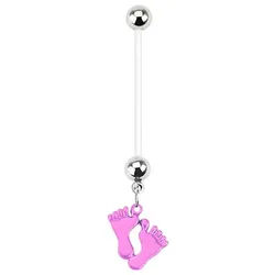 Order & Smile Schmuck Bauchnabelpiercing Schwangerschaft Piercing: PTFE Bauchnabelpiercing für Schwangere
