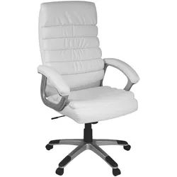 Mid.you Chefsessel , Weiß , Textil , Sternfuß , 60x125x60 cm , Wippfunktion, Wippmechanik mit Härtegradeinstellung, Sitzfläche 360° drehbar, inklusive Armlehnen , Büromöbel, Bürostühle, Chefsessel