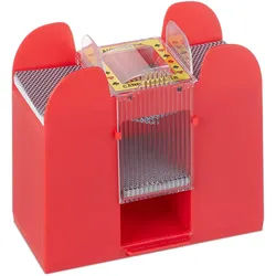 Relaxdays Kartenmischmaschine , Rot , Kunststoff , 20.5x11 cm , Spielzeug, Sonstiges Spielzeug