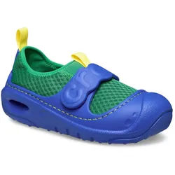 Crocs Swiftwater Splash Badeschuh, Wassersandale, Clog für den Strand mit Anziehlasche blau|grün 24 EU