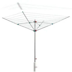 BERLINLODGE Wäschespinne Vento 4 Tragarmen Aluminium Hx⌀ 190x265cm Höhenverstellbar Wäscheständer Wäscheleine Wäschetrockner