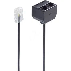SHVP BS71233 - Western-Stecker 8/4 > 2x Buchse, 100 Ohm, 0,1m