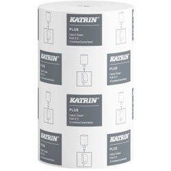 KATRIN Plus Centerfeed S 60 Papierhandtuch, 2-lagig, 60 m, weiß, Besonders weiche Handtuchrolle-Mehrzweckrolle für öffentliche Bereiche, 1 Karton = 12 Rollen à 60 m
