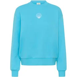 Strickpullover KAFFE "Sweatshirt KAlilje", Damen, Gr. M, aquarius, Obermaterial: 65% Baumwolle CO. 35% Polyester PES., Pullover Strickpullover