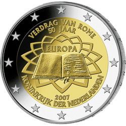 2 Euro Gedenkmünze "50 Jahre Römische Verträge" 2007 aus den Niederlanden
