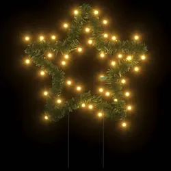 vidaXL Weihnachtssterne mit Erdspießen 3 Stk. 50 LEDs 29 cm