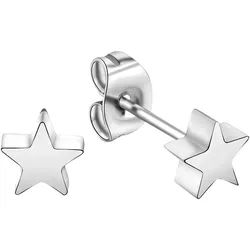 Paar Ohrstecker FIRETTI "Schmuck Geschenk Ohrschmuck Stern", silber (edelstahlfarben), Ohrringe, Damen, 5,5mm, Edelstahl