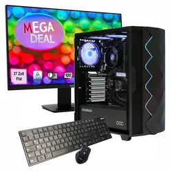 GAMEMAX PC-Komplettsystem "MegaDeal Diamond BK 2612 Ryzen 5 5600G Radeon Graphics 32GB 1TB SSD", Energieeffizienz: E (A-G), schwarz, Microsoft Windows 11 Home (64 Bit), 32 GB RAM 1.000 GB SSD, Computer_Komplettsysteme, Windows 11 + MSI PRO MP273A Monitor, 69cm (27")