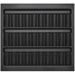 SO-TECH® Schubkasteneinsatz Orga-Box I für Optifit / blum Tandembox im 60er Schrank, Gewürzdoseneinsatz 513 x 473 x 28 lavagrau Perlstruktur grau|schwarz 51.3 cm x 47.3 cm