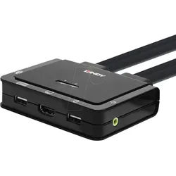 LINDY 42347 - 2-Port KVM Switch, HDMI, USB, Audio