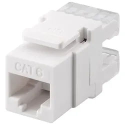 Goobay Keystone Modul RJ45 CAT 6, UTP - 16,7 mm Breite, Klemmleiste für LSA Montage (werkzeugfrei)