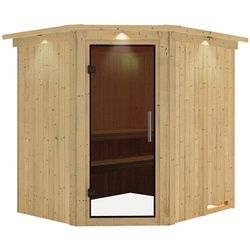 KARIBU Sauna »Talsen«, für 3 Personen, ohne Ofen - beige