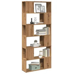 vidaXL Bücherregal 80 x 24 x 186 cm Bücherregal Raumteiler Holz 80x24x186 cm mit 6 Regalf braun