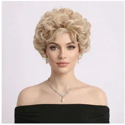 LuxusKollektion Kunsthaarperücke Perücke Damen Locken Kurzschnitt Perückenkappe Pony Hellblond