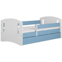 Raumhirsch Furniture Kinderbett 70x140, 80x160, 80x180 cm - Komplettset mit Matratze & Schublade (Bett für Jungs & Mädchen, inklusive Rausfallschutz und Lattenrost), verschieden Farben blau