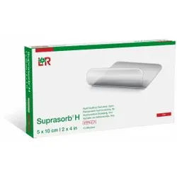 Suprasorb® H Hydrokolloid-Verband, steril, dünn, Dünner Hydrokolloidverband mit angenehmen Tragekomfort durch geringere Dicke, 1 Packung = 10 Stück, Maße: 10 x 5 cm