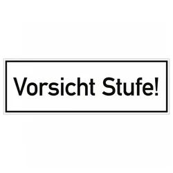 König Werbeanlagen Hinweisschild Vorsicht Stufe!, Folie, 300x100 mm