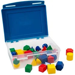 Betzold Lernspielzeug Kleine Geometriekörper, 40 Stück – Mathe Lernset Formen bunt 19,1 cm x 7,1 cm