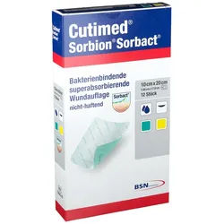 Cutimed® Sorbion® Sorbact® Wundauflage 10 x 20 cm Kompressen 12 St weiss