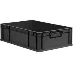 Proregal Eurobox NextGen Color, HxBxT 17x40x60cm, 34 Liter, Griffe schwarz zu, Schwarz, Eurobehälter, Transportbehälter