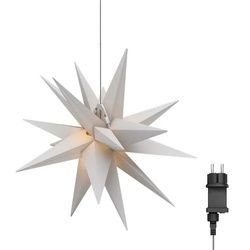 Goobay LED-Weihnachtsstern 3D, Ø 56 cm, 4,5-V-Außentrafo - Außenstern mit Timer und 18 Zacken, warmweiß (3000 K), aus wetterfestem Kunststoff (IP44), Kabel 9,5 m