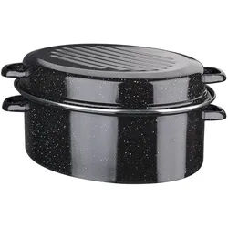 GSW Gänsebräter oval 38 cm - 9,0 Liter mit Chromring INDUKTION Bräter