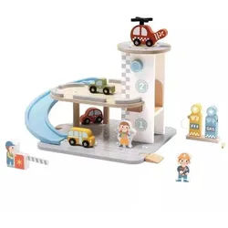Tooky Toy: Parkhaus aus Holz mit Zubehör