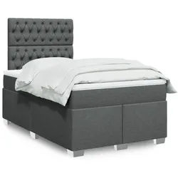 vidaXL Boxspringbett, Boxspringbett mit Matratze Dunkelgrau 120x190 cm Stoff
