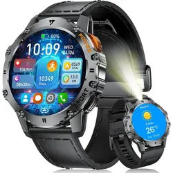 FoxBox EF8-I Smartwatch (3,8 cm, android ios), Herren Outdoor Smartwatch mit AMOLED Display, 500 mAh schwarz