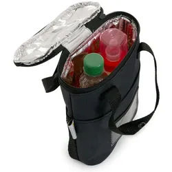 Hauck Babyflasche Refresh Me für 2, Isoliertasche Baby Kühltasche Flaschentasche für 2 Babyflaschen schwarz
