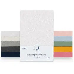 Laleni Spannbettlaken Frottee für Babybett und Kinderbett, Gummizug: rundum, (2 Stück), in verschiedenen Größen & Farben weiß 42 cm x 81 cm