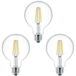 3-pack Leuchtmittel LED 7W (806lm) Filament Globe Ø93 E27 - Philips