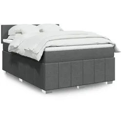 vidaXL Boxspringbett, Boxspringbett mit Matratze Dunkelgrau 140x190 cm Stoff
