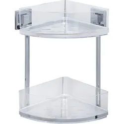 WENKO Eckregal Vacuum-Loc Quadro, 2 Etagen silberfarben