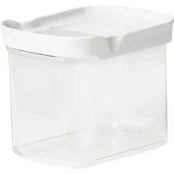 Emsa Frischhaltedose , Weiß , Glas , 1,0 l , rechteckig , 9.9x11.9x16.0 cm , lebensmittelecht, luftdichter Verschluss, auslaufsicher, mikrowellengeeignet, stapelbar , Küchenzubehör, Vorratsbehälter, Frischhaltedosen
