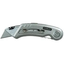 STANLEY Universalmesser Quickslide II mit einziehbarer Trapezklinge und klappbarer Klinge - 0-10-813