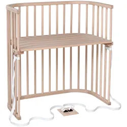 Babybay Beistellbett , Naturfarben , Holz , Buche , vollmassiv , 54x96.50x96 cm , Sprossen im Normabstand, Lattenrost stufenlos höhenverstellbar, zur Sitzbank umbaubar, zum Gitterbett umbaubar, höhenverstellbar, sehr stabil , Babymöbel & Kindermöbel, Babyzimmer, Babybetten