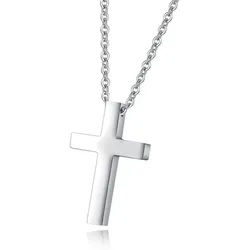 Color Design Kreuzanhänger Kreuz Anhänger SMK-ES-06, aus Edelstahl, inkl. Halskette silberfarben