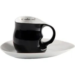 Colani Tasse Colani Kaffeetasse / Cappuccinotasse mit Untertasse ab OvO 200ml, 2-tlg., Porzellan, 2-teilig im Geschenkkarton schwarz