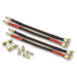 Dynavox Bi-Wire Kabelbrücken 4er-Set, rot/schw, 2x 2,5 mm2 Lautsprecher
