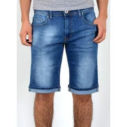 ESRA Jeansshorts Jeans Shorts Herren Jeansshorts Stretch Sommer Hose bis Übergröße Herren Jeans Shorts Herren Sommerhose Stretch Hose Herren Capri Jeans blau W46