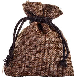 10 Jutesäckchen 80 x 100 mm | dunkelbraun, Jute|Polyester