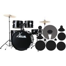 XDrum Rookie 22" Fusion Schlagzeug Black plus Dämpferset