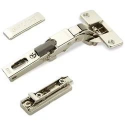 Salice Möbelbeschlag 2er Set Salice Universalscharnier 110° Bohrbild T45-T52 unge (2 St), Nickel matt + MPL + Scharnierarmabdeckung silberfarben