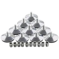 SO-TECH® Möbelfuß Verstellfüße MOBILIA inkl. Einschraubmuffen, (10-St), Ø 48 mm M8x16 silberfarben Ø 4.8 cm