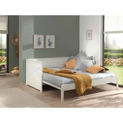 Ausziehbett 'Pino', 90x200 cm, weiß