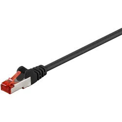 CAT 6 Patchkabel, S/FTP (PiMF), Schwarz, 2 m LSZH halogenfrei, Kupfer